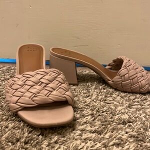 Target brand “a new day” braided slip on heeled sandals